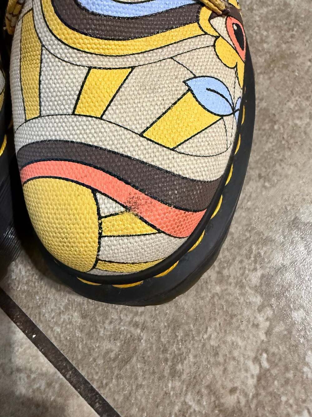 Dr. Martens Jadon Retro Ray Kemble Canvas Platform 8-Eye Boots - Picture 8 of 10